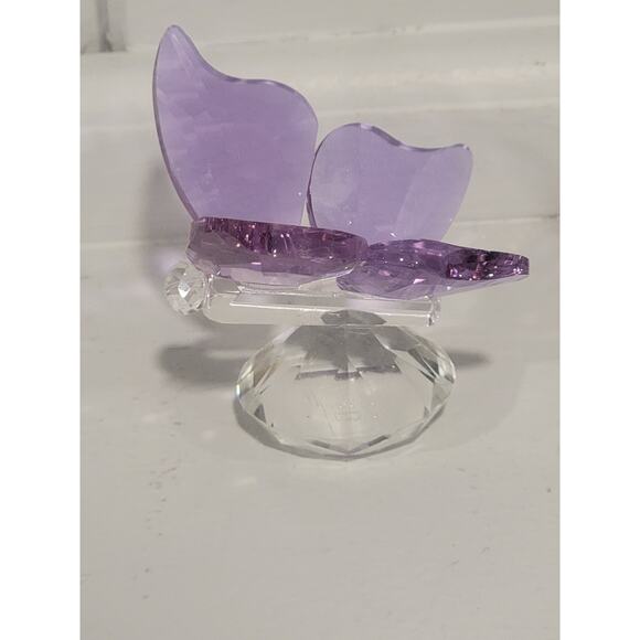Simon Designs Crystal Butterfly Figurine Amethyst Wings Clear Body 2.5”-3” - Picture 4 of 6